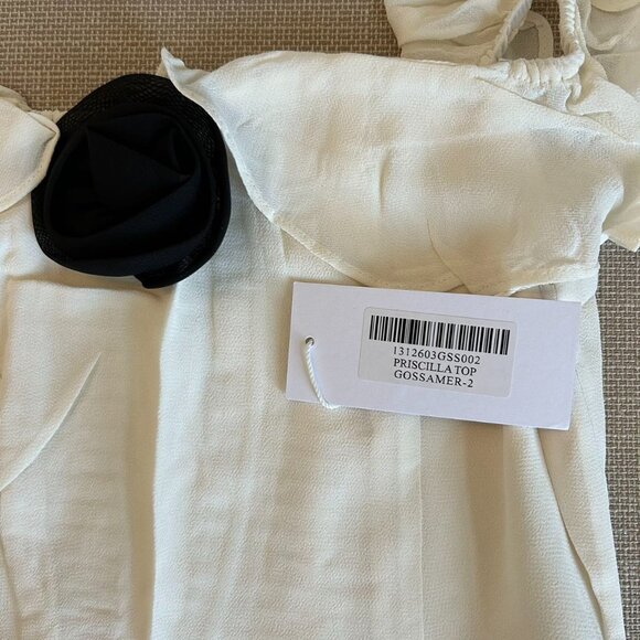 NWT Reformation Priscilla Off Shoulder Top Sz2 Gossamer Cream Ivory - Picture 5 of 7